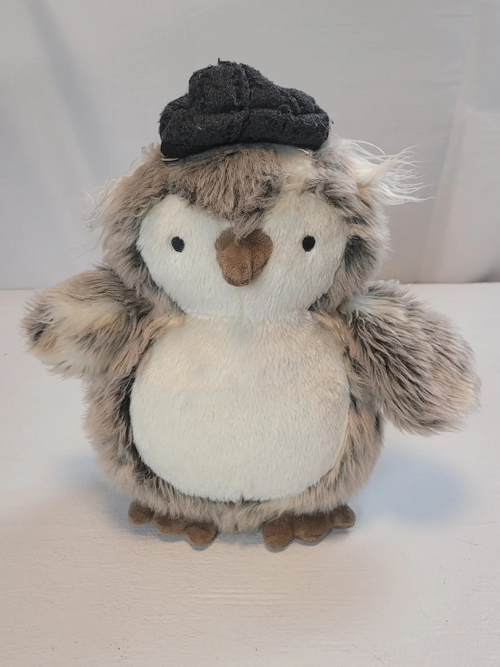 Levtex Grey and Cream Plush Penguin with Dark Hat